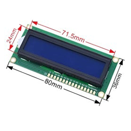 LCD (STN-Negative) 2x16 Char Blue +Backlight | 00