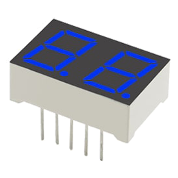 LED 7Seg 2Digits Blue 0.39" | 00